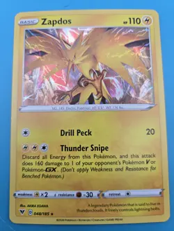 Pokemon TCG - Zapdos 048/185 - SWSH Vivid Voltage - Holo Rare NM - Image 1