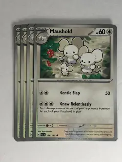 Pokemon TCG Paldea Evolved 4x Playset Maushold 168/193 Near Mint - Image 1