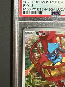 2025 POKEMON MEGA EVOLUTION POKEMON CENTER ETB PROMO #010 RIOLU PSA 10 POP 57 - Image 3