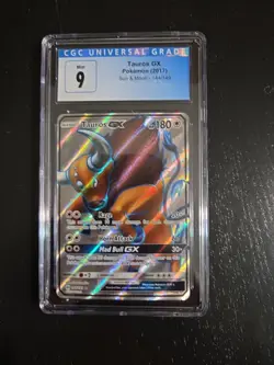 Pokemon TCG Tauros GX 144/149 Sun & Moon Base Set Full Art Ultra Rare Holo - Image 1