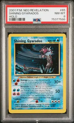 2001 POKEMON NEO REVELATION #65 SHINING GYARADOS-HOLO PSA 8 - Image 1