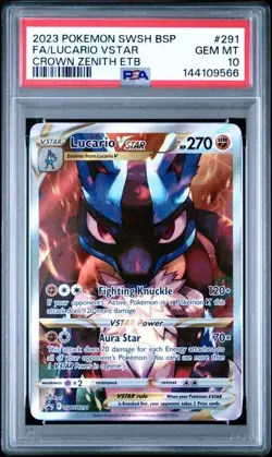 SEQUENTIAL PSA 10 LUCARIO VSTAR SWSH291 DARKRAI VSTAR GG50 CROWN ZENITH POKEMON - Image 2