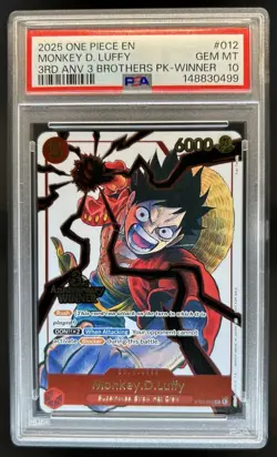 2025 One Piece 3rd Ann Tournament Monkey D. Luffy Promos #ST01-012 PSA 10 - Image 1