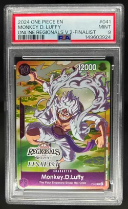 2024 One Piece Monkey D Luffy Online Regionals v.2 Finalist Promo #P-041 PSA 9 - Image 1