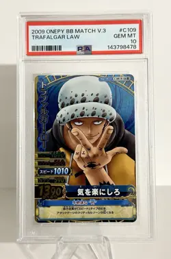 !! POP 1 !! 2009 One Piece Onepy Berry Match Trafalgar Law FOIL PSA 10 - Image 1