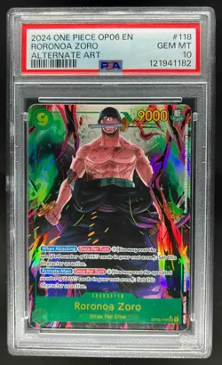 2024 One Piece Wings of Captain Roronoa Zoro Secret Rare Alt Art OP06-118 PSA 10 - Image 1