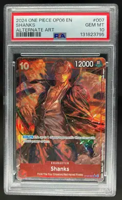2024 One Piece Wings of The Captain Shanks Super Rare Alt Art #OP06-007 PSA 10 - Image 1