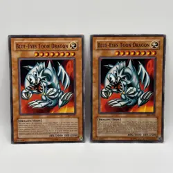 1996 Original Blue-Eyes Toon Dragon YU-GI-OH TCG CARD SDP-020 HP (x2) As Shown - Image 1