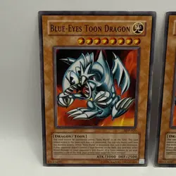 1996 Original Blue-Eyes Toon Dragon YU-GI-OH TCG CARD SDP-020 HP (x2) As Shown - Image 2