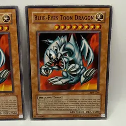 1996 Original Blue-Eyes Toon Dragon YU-GI-OH TCG CARD SDP-020 HP (x2) As Shown - Image 3