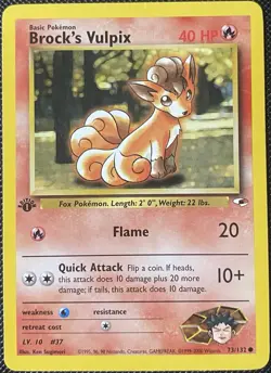 Brock's Vulpix 073/132 Gym Heroes Regular 1st Edition - Pokemon Card - Image 1