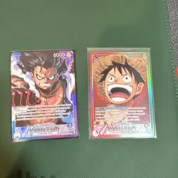 One Piece Card Game Monkey D. Luffy Leader Holo Cards Lot (2 English) - Image 1