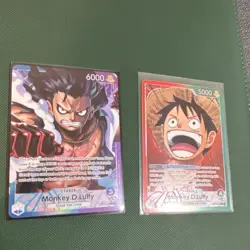 One Piece Card Game Monkey D. Luffy Leader Holo Cards Lot (2 English) - Image 2