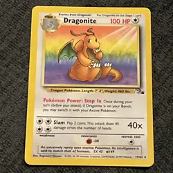 Dragonite 1st Edition Fossil 19/62 LP Non-Holo Rare Pokemon Card 1999 - Image 1