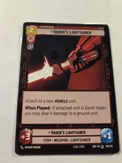 Star Wars Unlimited Trading Card Vader's Lightsaber - Image 1