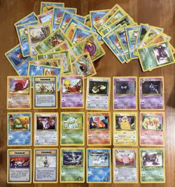 WotC Vintage Pokemon Lot, Rares, 1st Edition, Non-Holo, Pikachu, Eevee, 50 Cards - Image 1