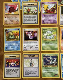 WotC Vintage Pokemon Lot, Rares, 1st Edition, Non-Holo, Pikachu, Eevee, 50 Cards - Image 2