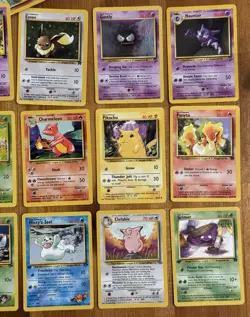 WotC Vintage Pokemon Lot, Rares, 1st Edition, Non-Holo, Pikachu, Eevee, 50 Cards - Image 3