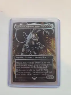 Marvel Legends Magic the Gathering Anti-Venom Horrifying Healer Foil Card - Image 1