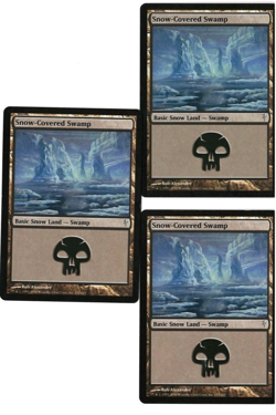 Set of 3- Snow-Covered Swamp MTG Coldsnap Regular - Image 1