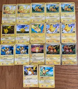 Lot of 17 High Grade Pikachu/Raichu Pokemon Cards 2010’s One Holo - Image 1