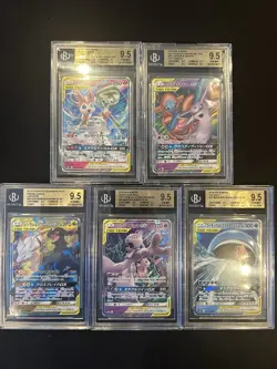 BGS 9.5 Pokemon Card Game Japanese Tag Team GX RR 5 Card Set Bulk Holo - Image 1