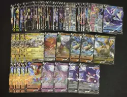 100 LOT Pokemon S Chinese Gengar Flareon Mewtoo RR V ex SQ A21 FI38 - Image 1