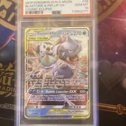Pokemon Cosmic Eclipse Blastoise & Piplup GX 38/236 Ultra Rare Holo PSA 10 - Image 4