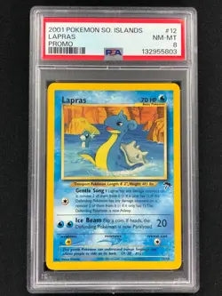 Pokemon 2001 Lapras 12/18 Islands Promo PSA 8 - Image 1