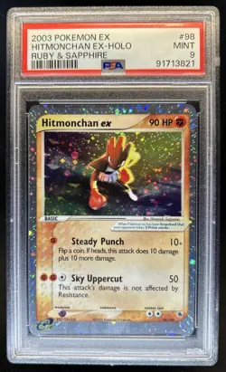 2003 Pokemon EX Ruby & Sapphire Hitmonchan Holo #98/109 PSA 9 - Image 1