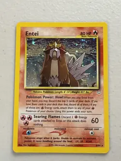 Entei Pokemon 2001 Neo Revelation 6 Double Holo Error Bleed Swirl - Image 1