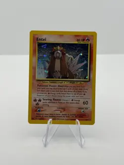 Entei Pokemon 2001 Neo Revelation 6 Double Holo Error Bleed Swirl - Image 2