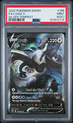 Lugia V Alt Art PSA 9(OC) Mint - 2022 Pokemon Silver Tempest - Off Centered - Image 1