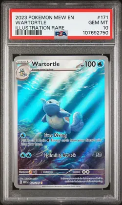 2023 POKEMON MEW EN-151 ILLUSTRATION RARE #171 WARTORTLE PSA 10 - Image 1