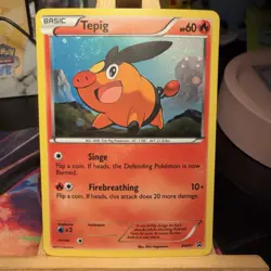 Tepig BW07 SWIRL Black & White Black Star Promo Cosmos Holo Pokemon TCG NM - Image 1
