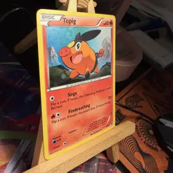 Tepig BW07 SWIRL Black & White Black Star Promo Cosmos Holo Pokemon TCG NM - Image 2