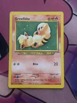 Pokemon TCG Growlithe Neo Destiny 68/105 Regular Unlimited Common-MP - Image 1