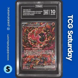 2025 POKEMON MEP BLACK STAR PROMO MEGA CHARIZARD UPC #024 ORICORIO EX TAG 10 - Image 1
