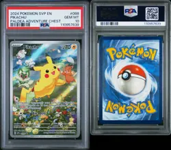 2024 POKEMON SVP EN-SV BLACK STAR PROMO PALDEA ADVENTURE CHEST PIKACHU PSA 10 - Image 2