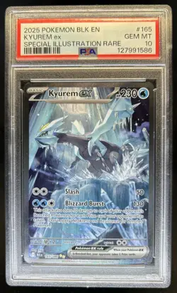 2025 Pokemon Black Bolt Kyurem ex Special Illustration Rare #165/086 PSA 10 - Image 1
