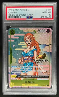2025 One Piece Championship Event Pack O-Nami Promo #OP06-101 PSA 10 - Image 1