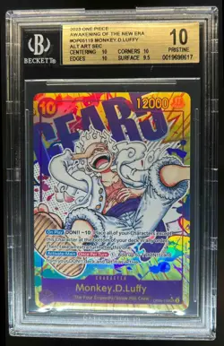2023 One Piece Monkey.D.Luffy Secret Rare Alt Art #OP05-119 BGS 10 - Image 1