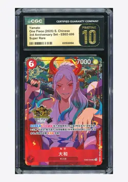 One Piece CGC 10 PRISTINE Yamato SR Promo 2025 EB02-006 3RD Anniversary Chinese - Image 1