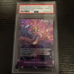One Piece TCG English OP10-071 Donquixote Doflamingo Alt Art SR PSA 10 - Image 1