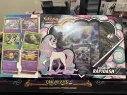 Pokemon TCG Galarian Rapidash V Box + 6 Promo Cards New Sealed - Image 1