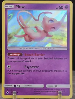 Pokemon Card TCG Mew Holo 76/214 Rare Sun and Moon Unbroken Bonds 2019 NM - Image 5