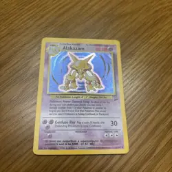Pokemon Alakazam Base Set Holo Unlimited Rare Card 1/130 1999-2000 HP DMG -g - Image 1