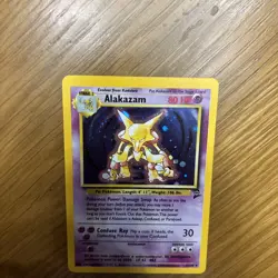 Pokemon Alakazam Base Set Holo Unlimited Rare Card 1/130 1999-2000 HP DMG -g - Image 2