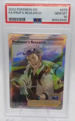Pokemon Card Professor_s Research Full Art Trainer Ultra Rare Pokemon Go PSA 10 - Image 1