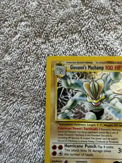 Pokemon TCG Giovanni's Machamp Holo Unlimited Rare Card Gym Challenge - Image 4